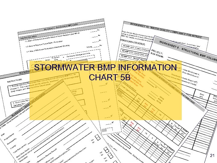STORMWATER BMP INFORMATION CHART 5 B 21 