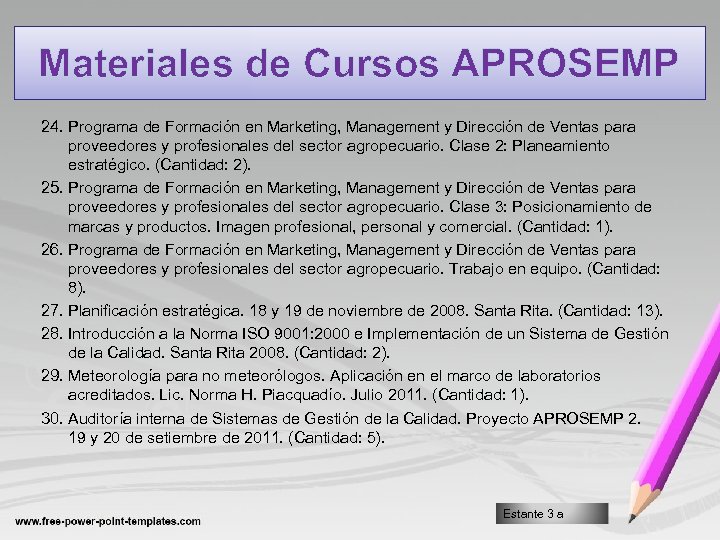 Materiales de Cursos APROSEMP 24. Programa de Formación en Marketing, Management y Dirección de