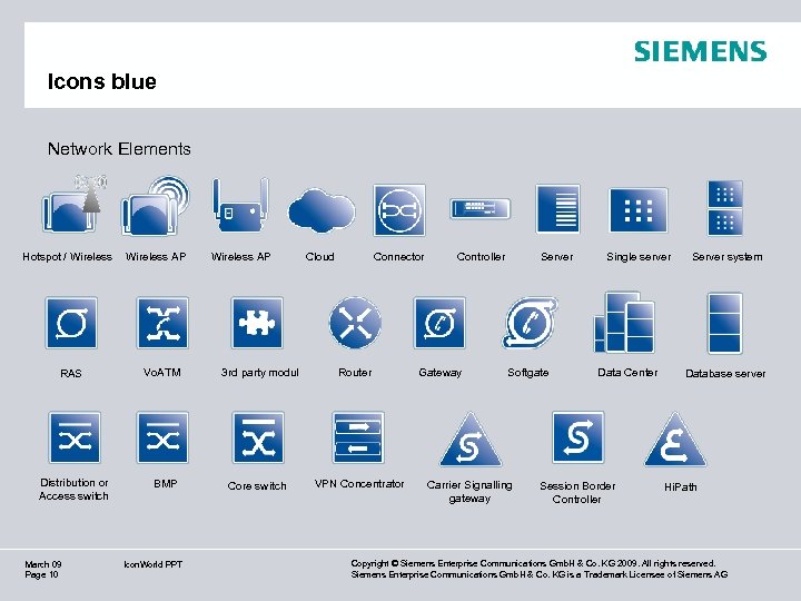 Icons blue Network Elements Hotspot / Wireless AP RAS Vo. ATM 3 rd party
