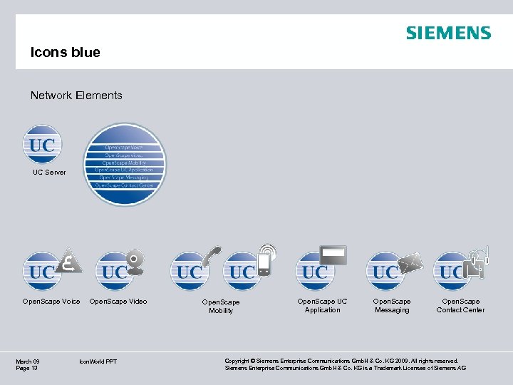Icons blue Network Elements UC Server Open. Scape Voice March 09 Page 13 Open.