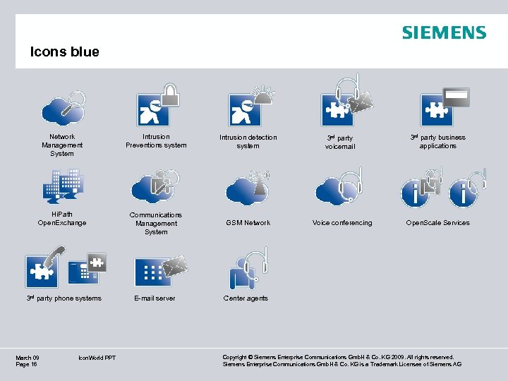 Icons blue Network Management System Intrusion Preventions system Intrusion detection system Hi. Path Open.
