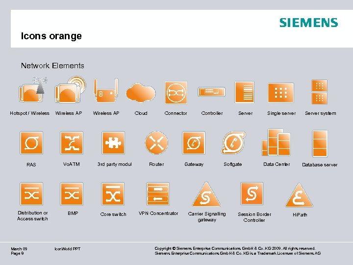 Icons orange Network Elements Hotspot / Wireless AP RAS Vo. ATM 3 rd party