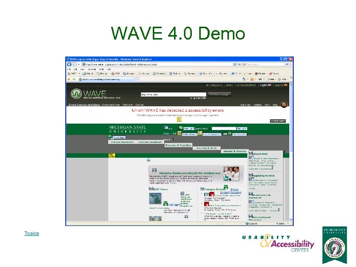 WAVE 4. 0 Demo Topics 