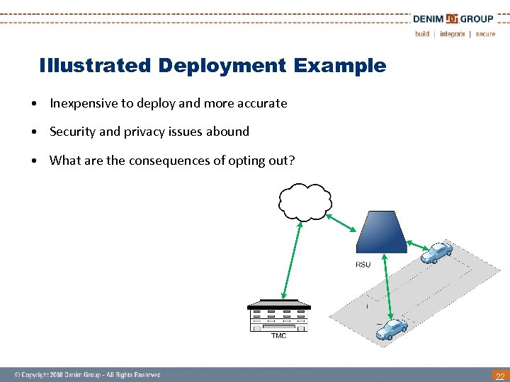 Illustrated Deployment Example • Inexpensive to deploy and more accurate • Security and privacy