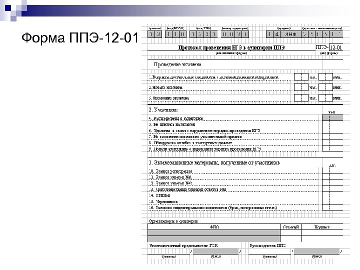 Форма ППЭ-12 -01 