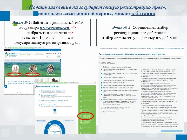  «Подать заявление на государственную регистрацию прав» , используя электронный сервис, можно в 6