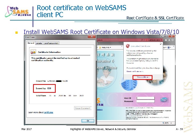 Root certificate on Web. SAMS client PC Root Certificate & SSL Certificate Install Web.