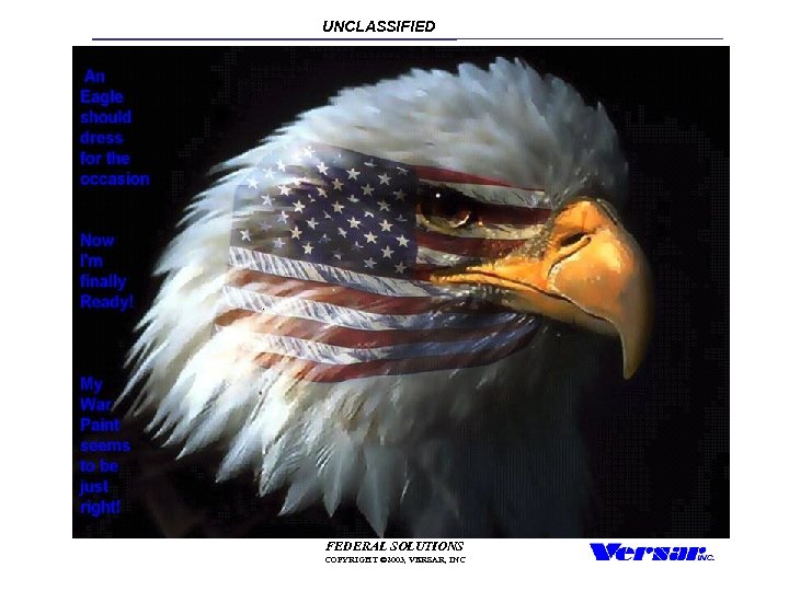 UNCLASSIFIED FEDERAL SOLUTIONS COPYRIGHT © 2003, VERSAR, INC 
