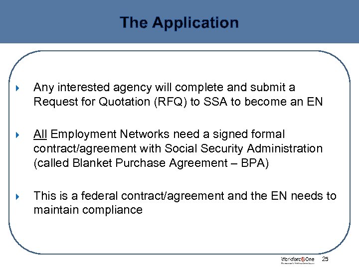 The Application Any interested agency will complete and submit a Request for Quotation (RFQ)