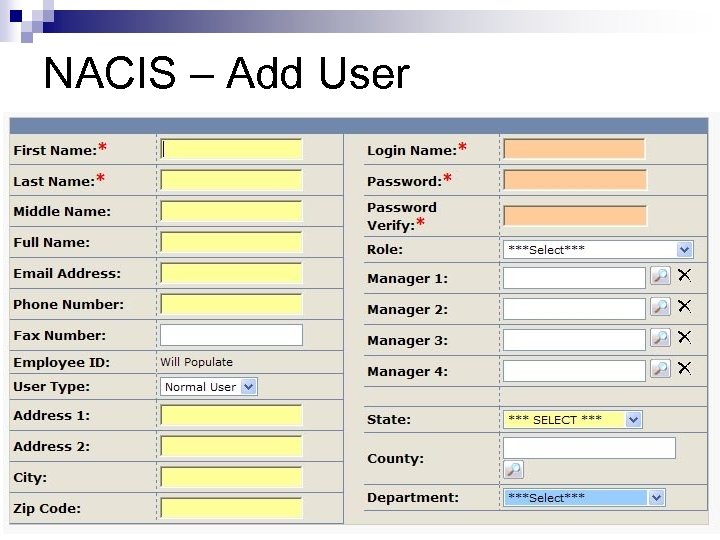 NACIS – Add User 