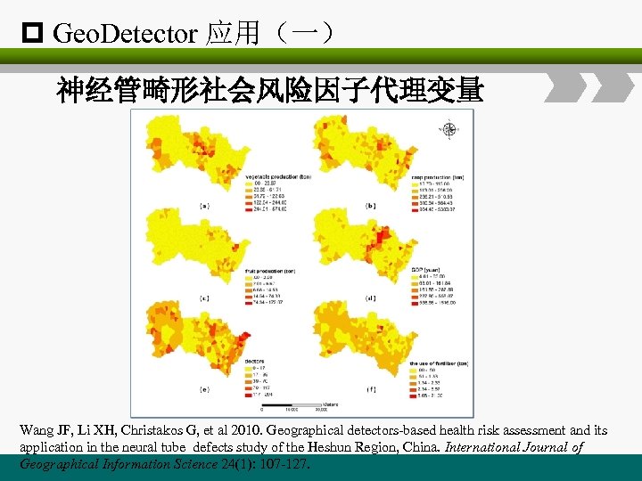 p Geo. Detector 应用（一） 神经管畸形社会风险因子代理变量 Wang JF, Li XH, Christakos G, et al 2010.