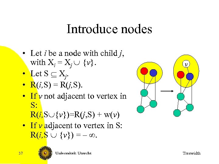 Introduce nodes • Let i be a node with child j, with Xi =