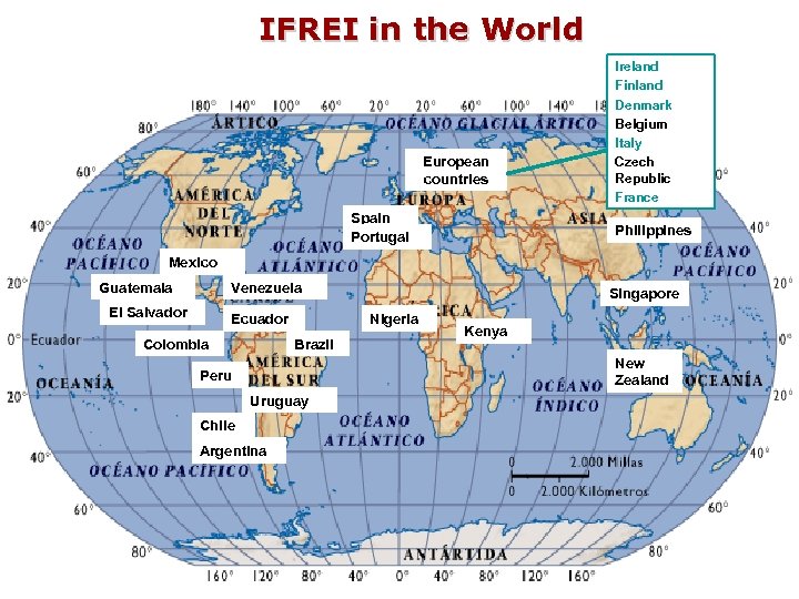 IFREI in the World European countries Spain Portugal Ireland Finland Denmark Belgium Italy Czech