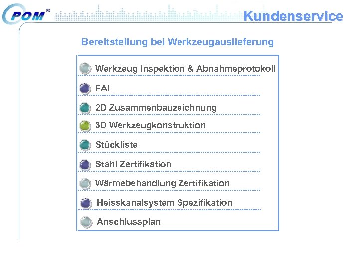 Kundenservice Bereitstellung bei Werkzeugauslieferung Werkzeug Inspektion & Abnahmeprotokoll FAI 2 D Zusammenbauzeichnung 3 D