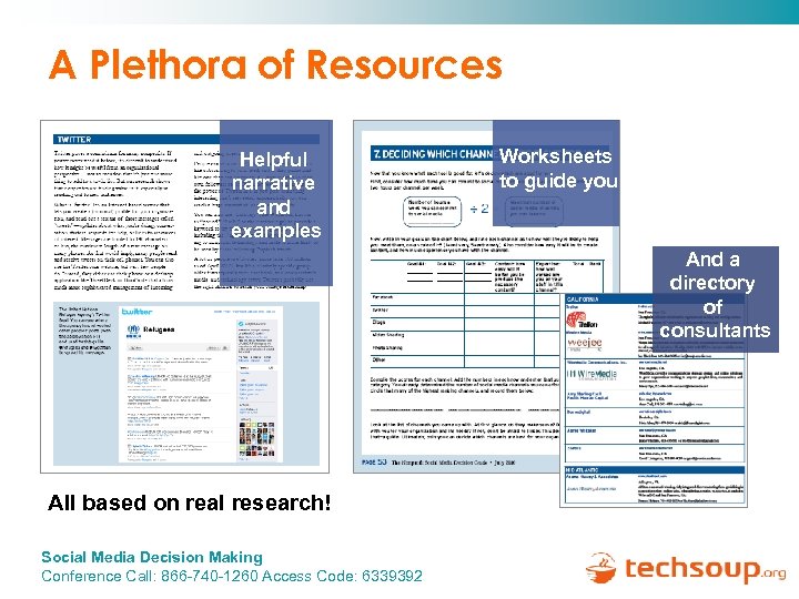 A Plethora of Resources Helpful narrative and examples Worksheets to guide you And a