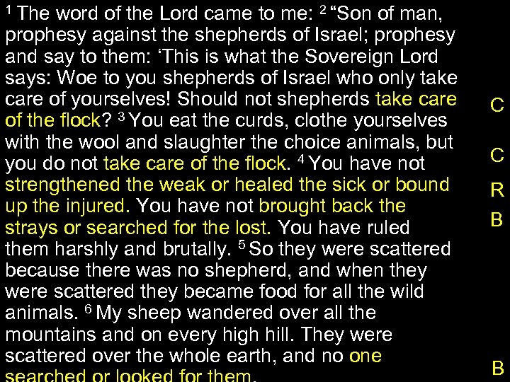 1 The word of the Lord came to me: 2 “Son of man, prophesy