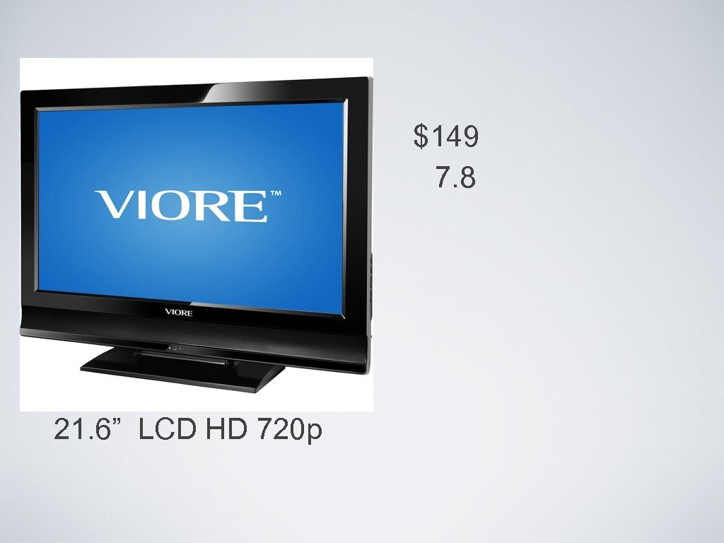 $149 7. 8 21. 6” LCD HD 720 p 