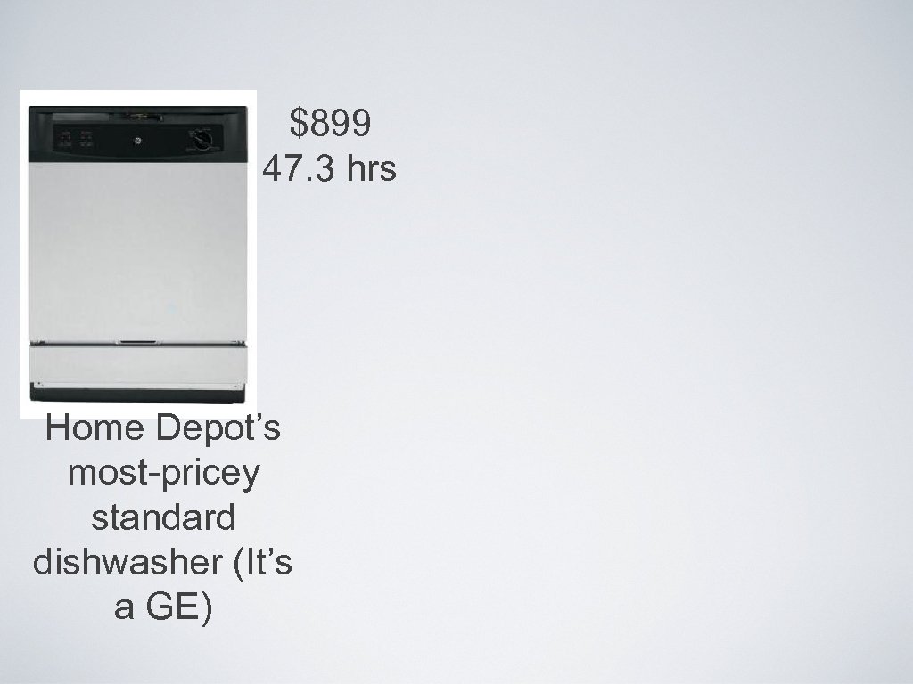 $899 47. 3 hrs Home Depot’s most-pricey standard dishwasher (It’s a GE) 