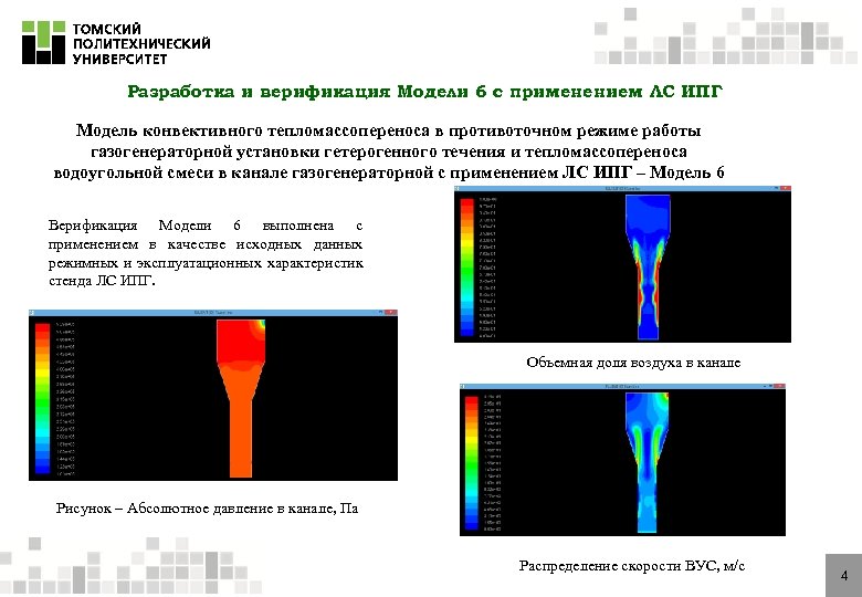 Разработка и верификация Модели 6 с применением ЛС ИПГ Модель конвективного тепломассопереноса в противоточном