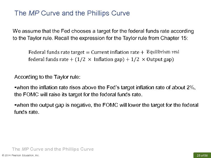 The MP Curve and the Phillips Curve Equilibrium real According to the Taylor rule: