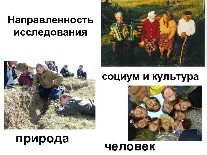 Направленность исследования социум и культура природа человек 