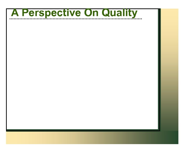 A Perspective On Quality 