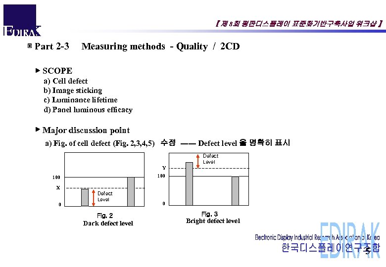 【 제 8회 평판디스플레이 표준화기반구축사업 워크샵 】 ▣ Part 2 -3 Measuring methods -
