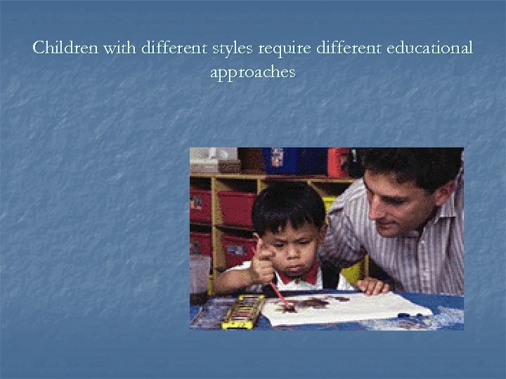 Children with different styles require different educational approaches 