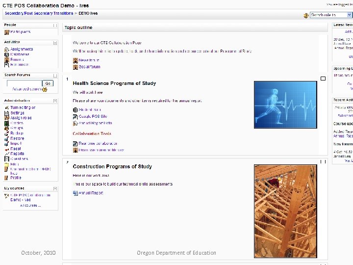 October, 2010 Oregon Department of Education 