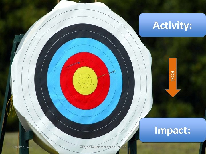 TOOL Activity: Impact: October, 2010 Oregon Department of Education 