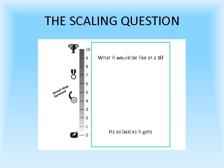 THE SCALING QUESTION What it would be like at a 10 Its as bad