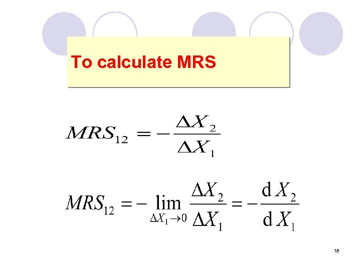 To calculate MRS 18 