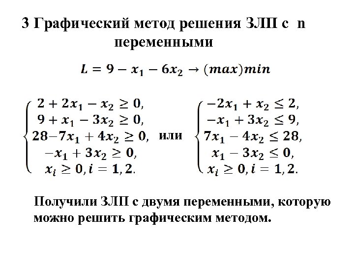 Задача линейного программирования графическим методом