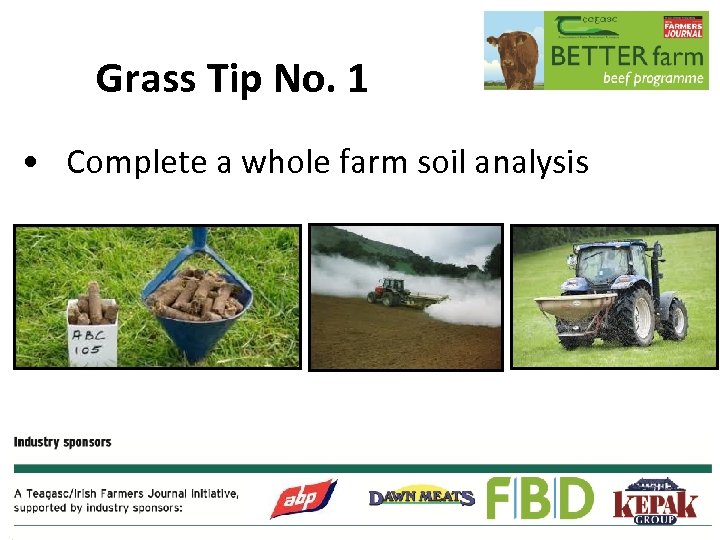 Grass Tip No. 1 • Complete a whole farm soil analysis 