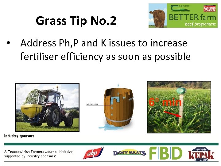 Grass Tip No. 2 • Address Ph, P and K issues to increase fertiliser