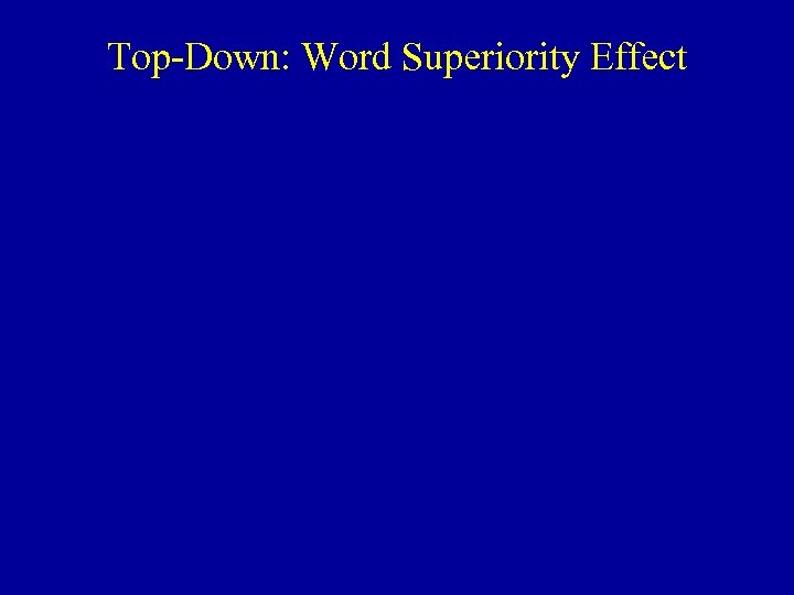 Top-Down: Word Superiority Effect 