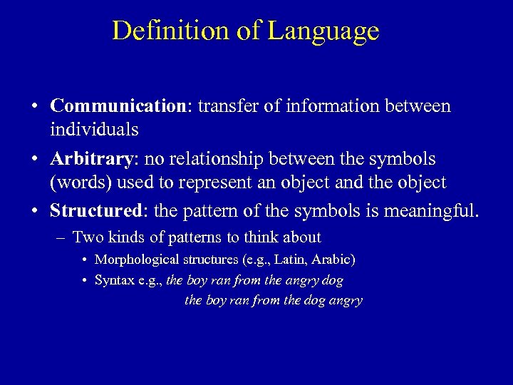 Language Language Definition Taxonomy