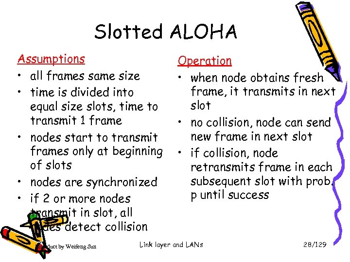 Slotted ALOHA Assumptions • all frames same size • time is divided into equal