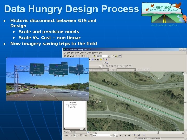 Data Hungry Design Process n n Historic disconnect between GIS and Design • Scale