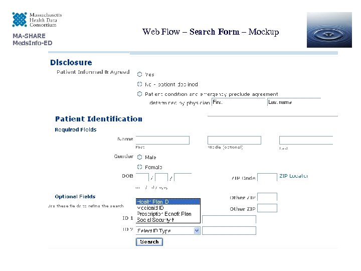 MA-SHARE Meds. Info-ED Web Flow – Search Form – Mockup 