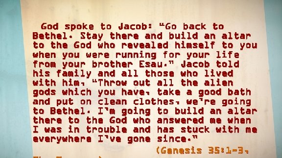 God spoke to Jacob: “Go back to Bethel. Stay there and build an altar