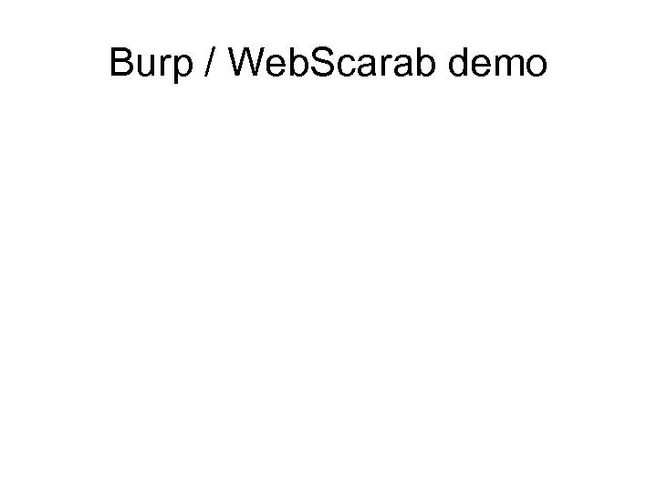 Burp / Web. Scarab demo 