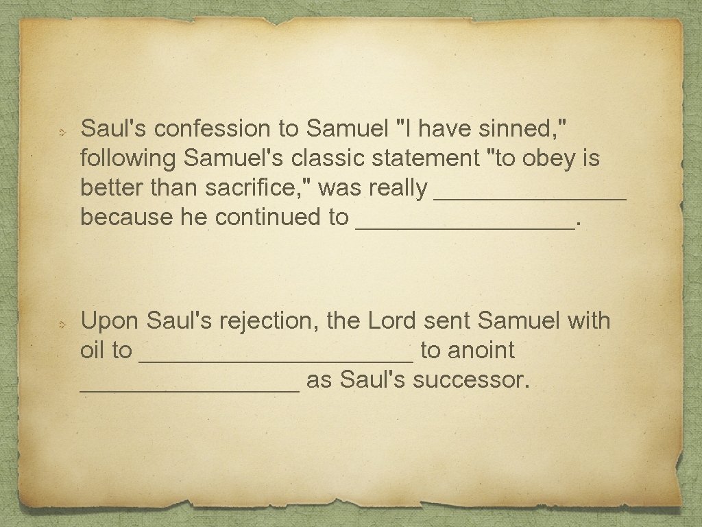 Saul's confession to Samuel 