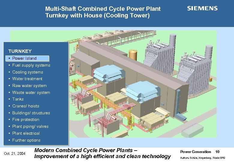 Multi-Shaft Combined Cycle Power Plant Turnkey with House (Cooling Tower) TURNKEY • Power Island