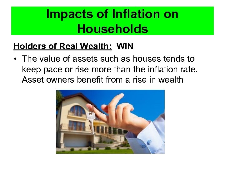 Impacts of Inflation on Households Holders of Real Wealth: WIN • The value of