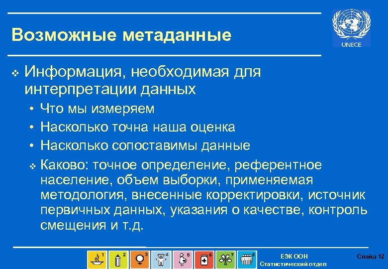 Возможные метаданные v Информация, необходимая для интерпретации данных • Что мы измеряем • Насколько