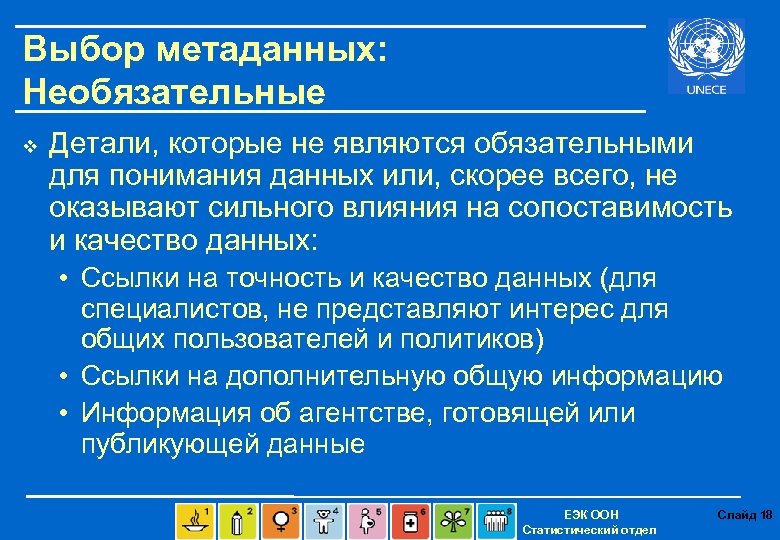 Выбор метаданных: Необязательные v Детали, которые не являются обязательными для понимания данных или, скорее
