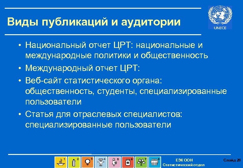 Виды публикаций и аудитории • Национальный отчет ЦРТ: национальные и международные политики и общественность
