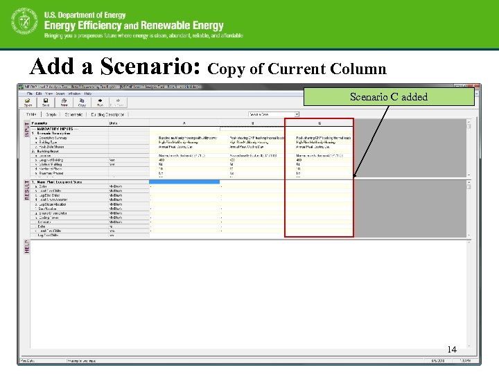Add a Scenario: Copy of Current Column Scenario C added 14 