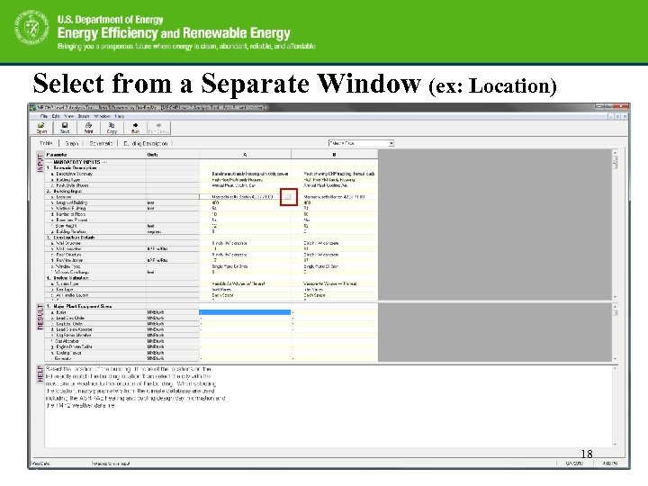 Select from a Separate Window (ex: Location) 18 